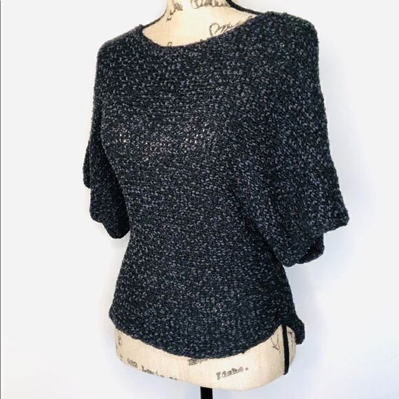 PROJECT Short Sleeve Scoop Neck Knit Sweater, Charcoal Gray - Picture 5 of 12